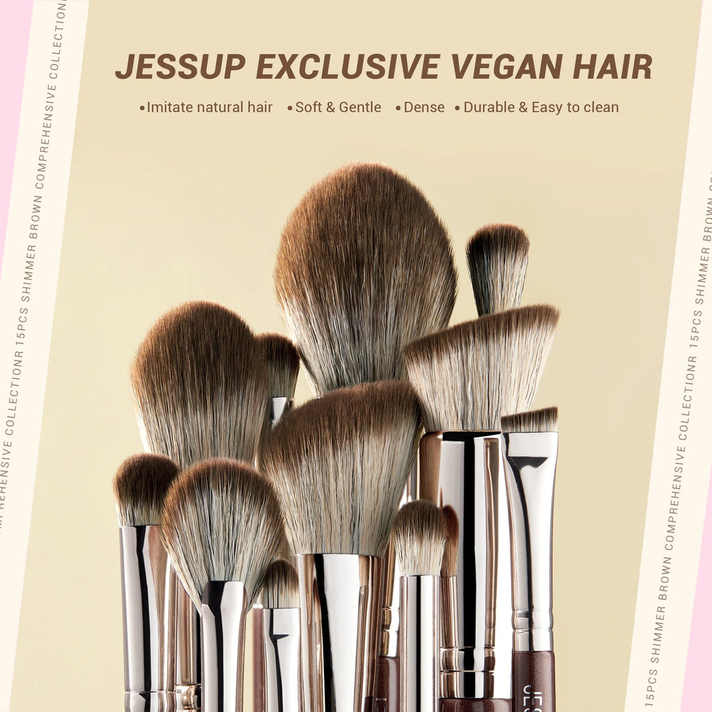 JESSUP Shimmer Brown Pro Brush Set