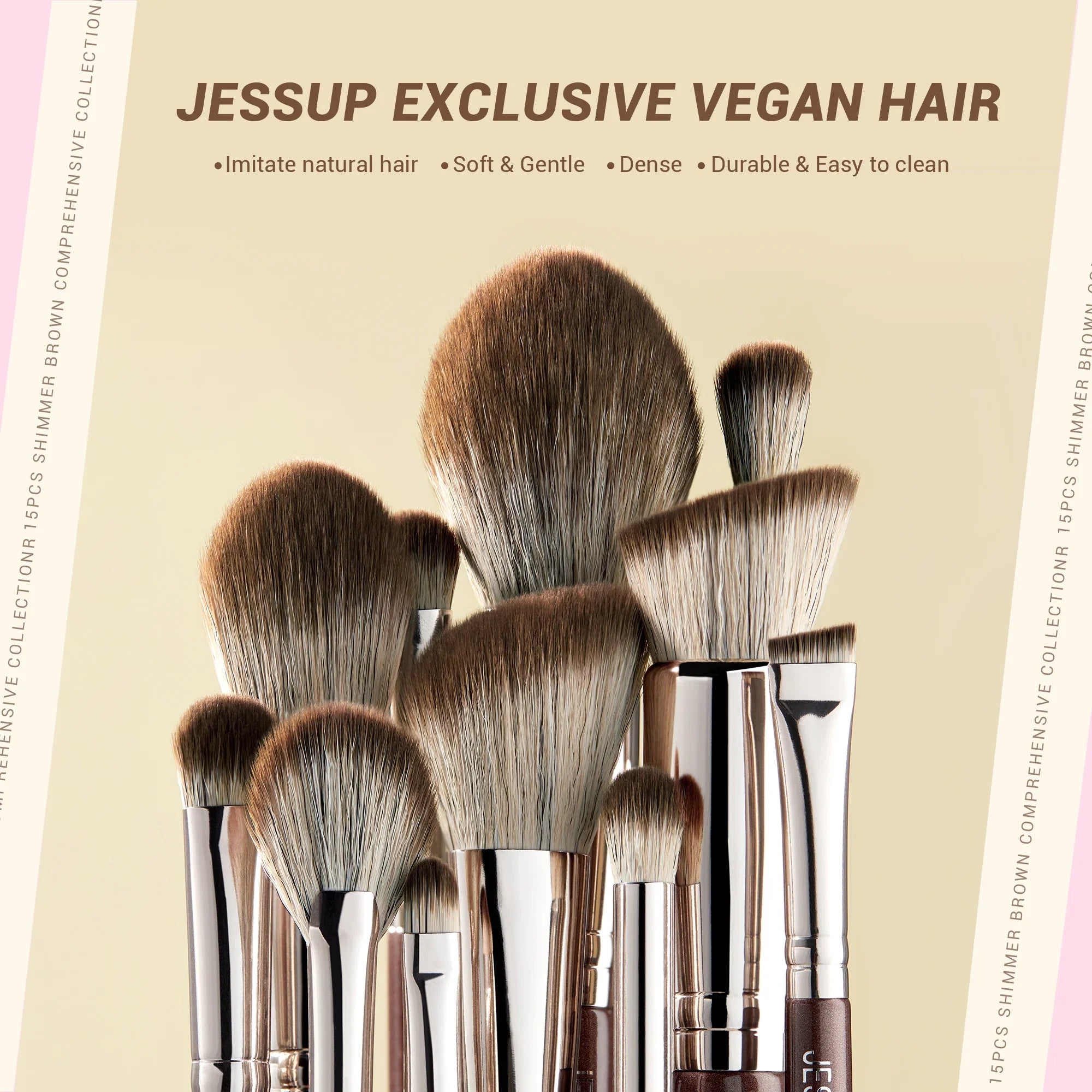 JESSUP Shimmer Brown Pro Brush Set