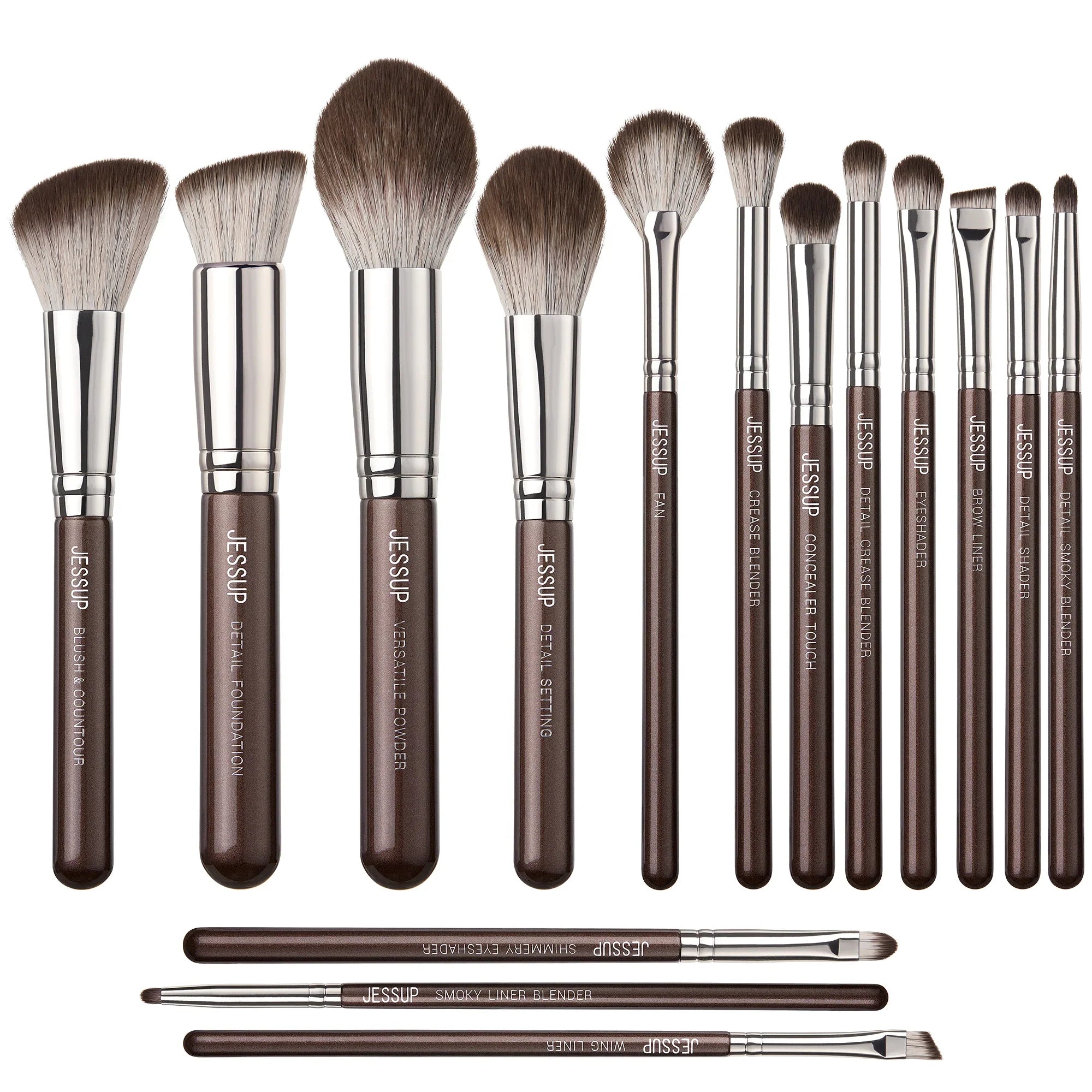 JESSUP Shimmer Brown Pro Brush Set