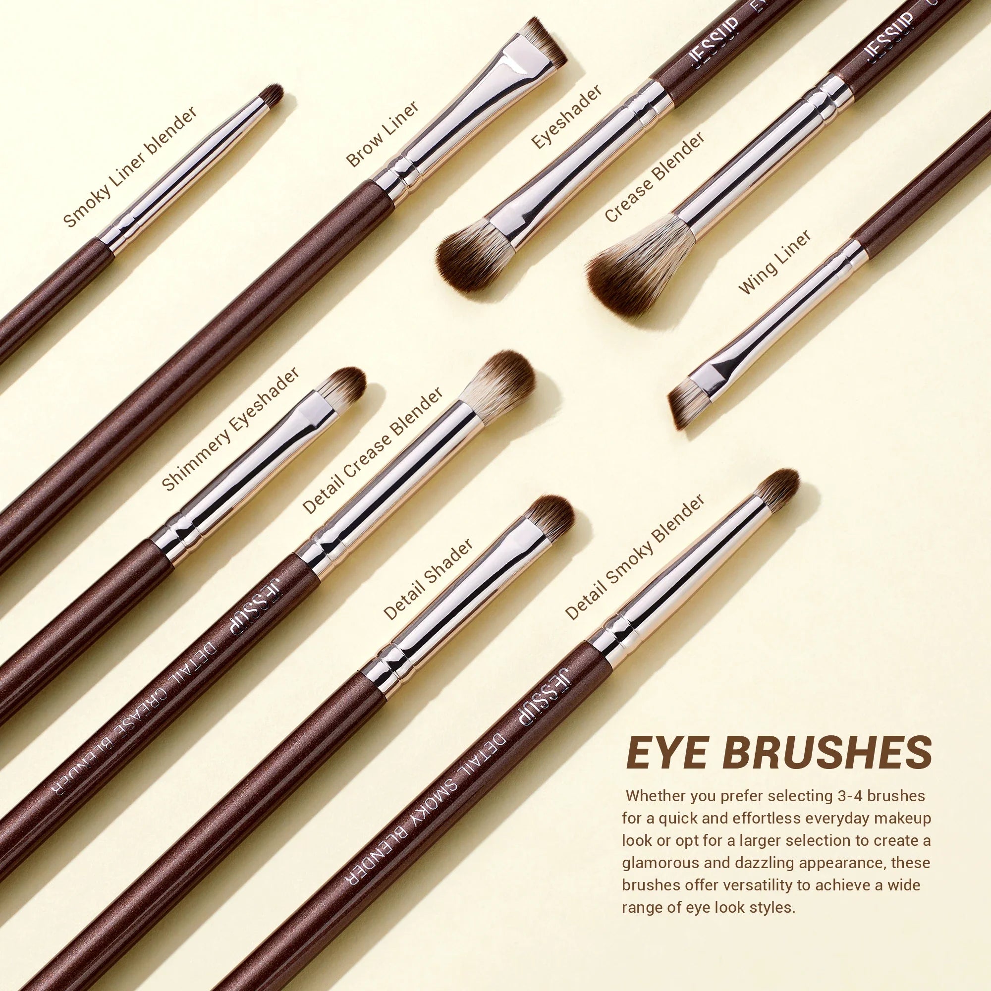 JESSUP Shimmer Brown Pro Brush Set